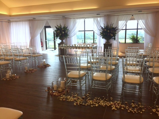 Wedding venue decorated by Wow Event Hire